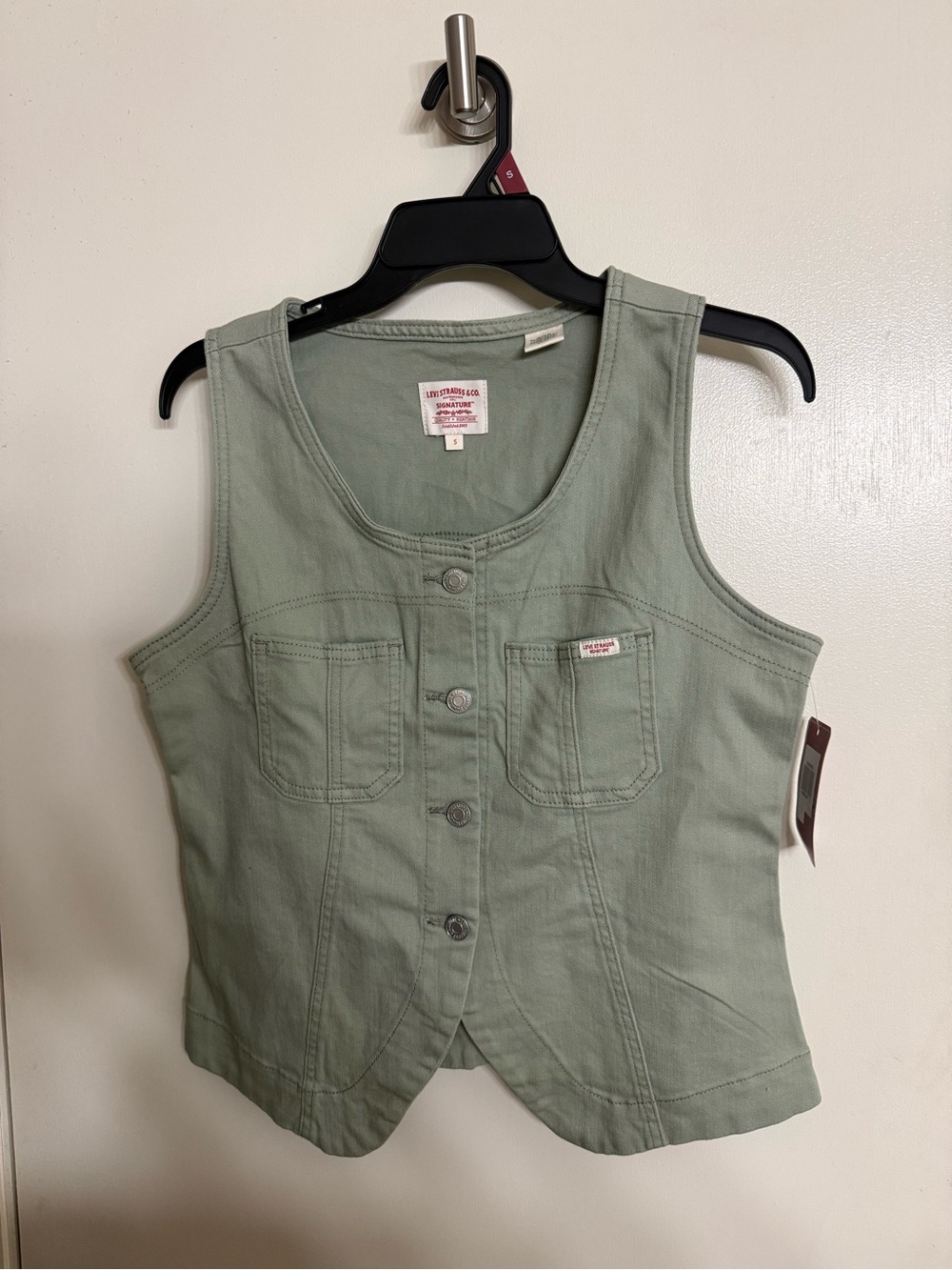 Levi's Sage Green Button-Front Tank Vest